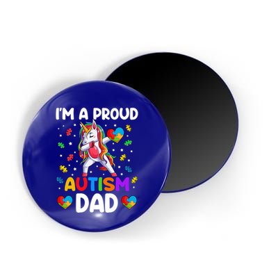 IM A Proud Dad Autism Awareness Dabbing Unicorn Gift Magnet