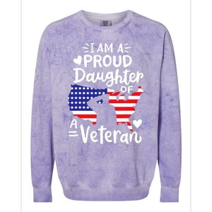 IM A Proud Daughter Of A Veteran FatherS Day Girl Colorblast Crewneck Sweatshirt