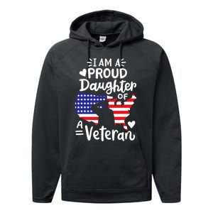 IM A Proud Daughter Of A Veteran FatherS Day Girl Performance Fleece Hoodie