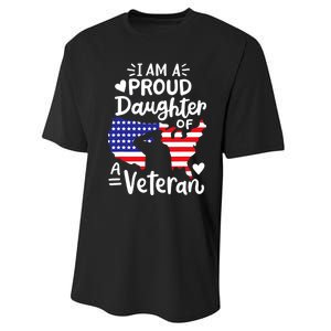 IM A Proud Daughter Of A Veteran FatherS Day Girl Performance Sprint T-Shirt