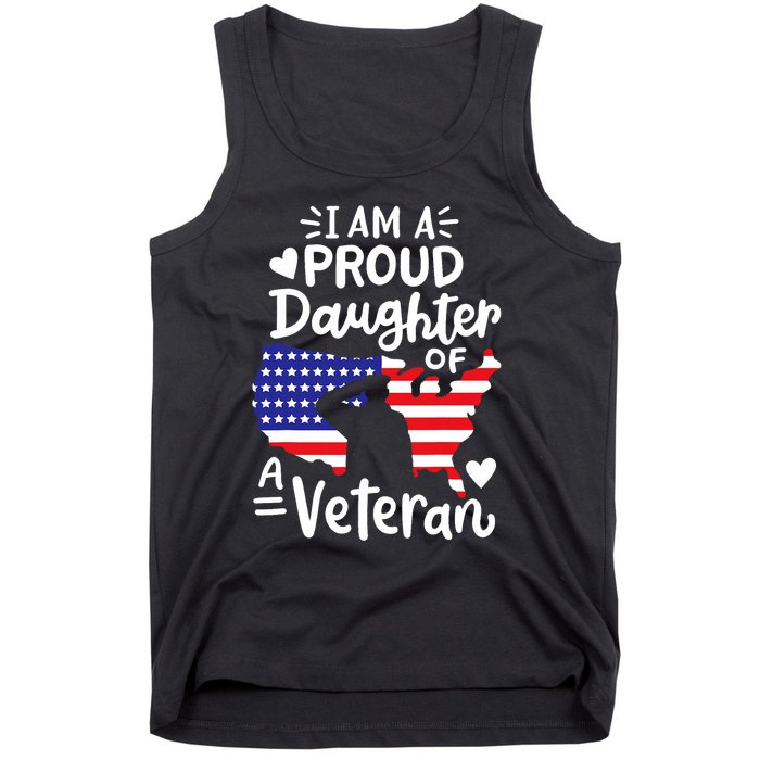 IM A Proud Daughter Of A Veteran FatherS Day Girl Tank Top