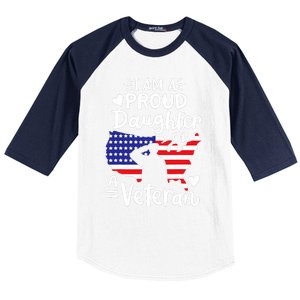 IM A Proud Daughter Of A Veteran FatherS Day Girl Baseball Sleeve Shirt