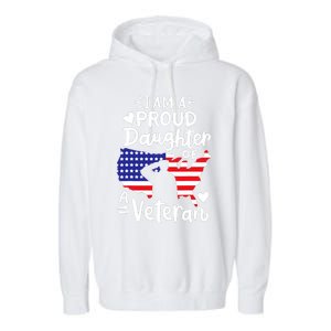 IM A Proud Daughter Of A Veteran FatherS Day Girl Garment-Dyed Fleece Hoodie