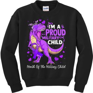 I'm a Proud Military Child Dinosaur Month Of The Military Kids Sweatshirt