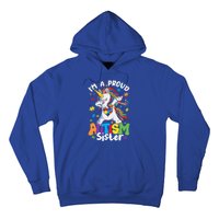 IM A Proud Sister Dabbing Unicorn Autism Awareness Puzzle Gift Hoodie