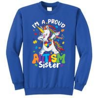 IM A Proud Sister Dabbing Unicorn Autism Awareness Puzzle Gift Sweatshirt