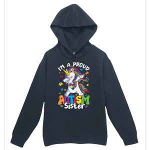 IM A Proud Sister Dabbing Unicorn Autism Awareness Puzzle Gift Urban Pullover Hoodie