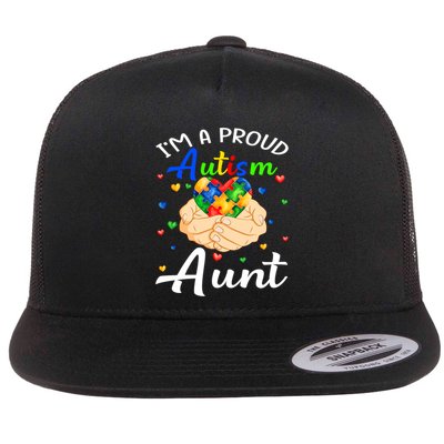I'm A Proud Autism Aunt Autism Awareness Autistic Gift Flatbill Hat