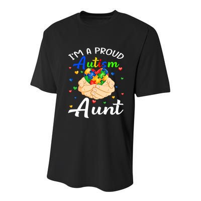 I'm A Proud Autism Aunt Autism Awareness Autistic Gift Youth Performance Sprint T-Shirt