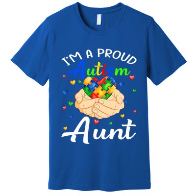 I'm A Proud Autism Aunt Autism Awareness Autistic Gift Premium T-Shirt