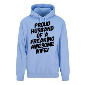 I'm A Proud Husband Of A Freaking Awesome Wife Funny Saying Gift Unisex Surf Hoodie