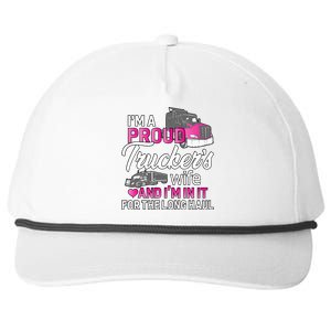 I'm A Proud Trucker's Wife Trucker Wife Truck Driver Wife Snapback Five-Panel Rope Hat