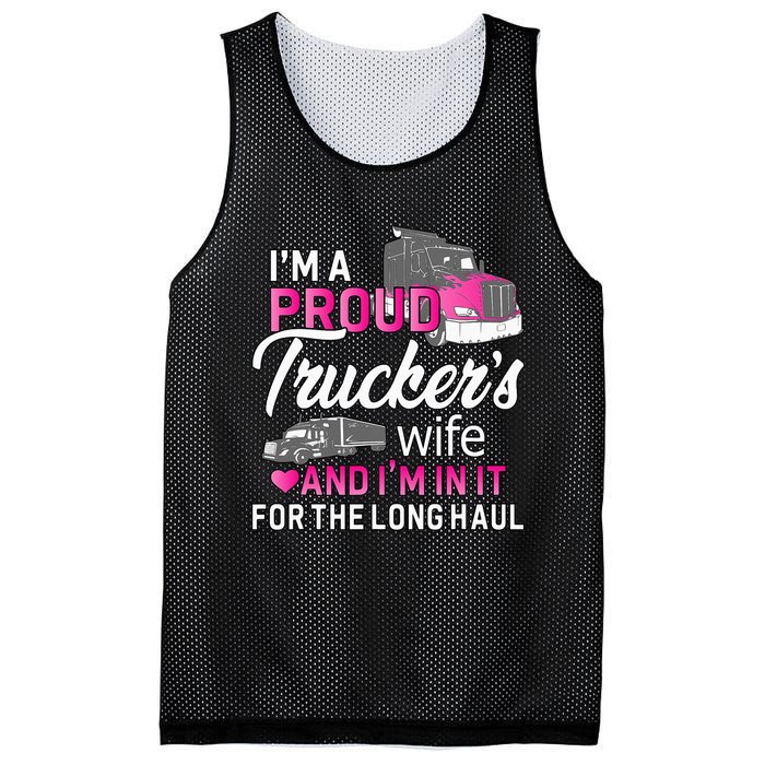 I'm A Proud Trucker's Wife Trucker Wife Truck Driver Wife Mesh Reversible Basketball Jersey Tank