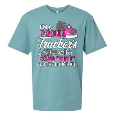 I'm A Proud Trucker's Wife Trucker Wife Truck Driver Wife Sueded Cloud Jersey T-Shirt