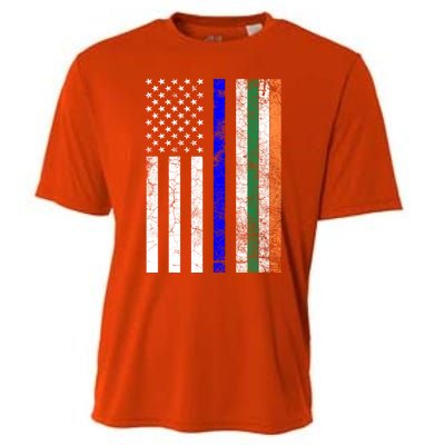 Irish American Police Cop Flag St Patrick's Day Gift Cooling Performance Crew T-Shirt