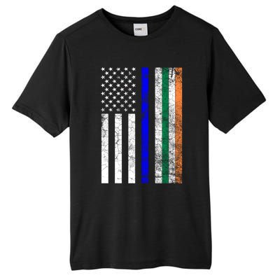 Irish American Police Cop Flag St Patrick's Day Gift Tall Fusion ChromaSoft Performance T-Shirt