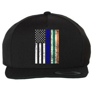 Irish American Police Cop Flag St Patrick's Day Gift Wool Snapback Cap