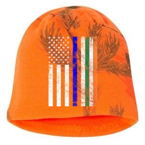 Irish American Police Cop Flag St Patrick's Day Gift Kati - Camo Knit Beanie