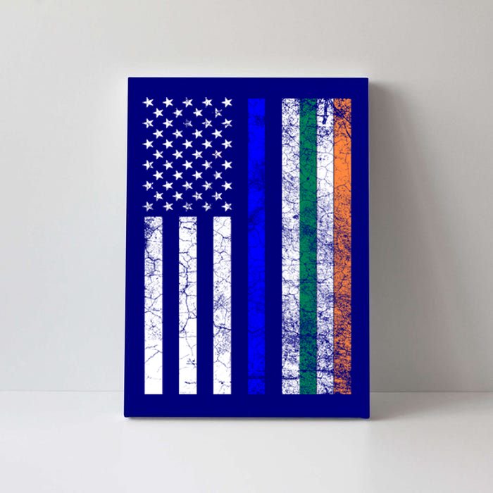 Irish American Police Cop Flag St Patrick's Day Gift Canvas