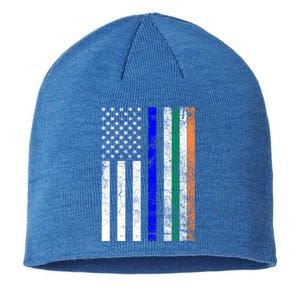 Irish American Police Cop Flag St Patrick's Day Gift Sustainable Beanie