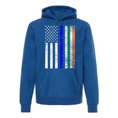 Irish American Police Cop Flag St Patrick's Day Gift Premium Hoodie