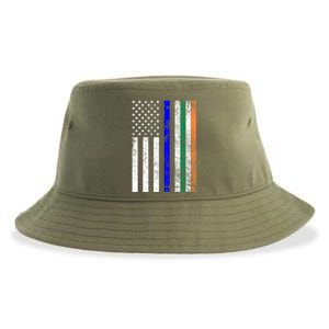 Irish American Police Cop Flag St Patrick's Day Gift Sustainable Bucket Hat