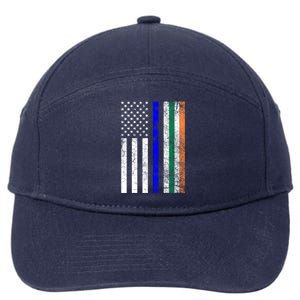 Irish American Police Cop Flag St Patrick's Day Gift 7-Panel Snapback Hat