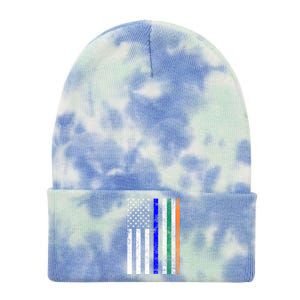 Irish American Police Cop Flag St Patrick's Day Gift Tie Dye 12in Knit Beanie