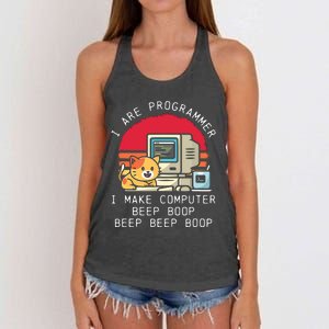 I Are Programmer Cat Women's Knotted Racerback Tank