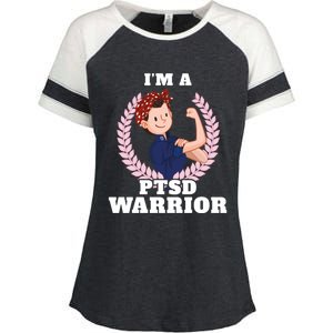 I'm A Ptsd Warrior Posttraumatic Stress Disorder Awareness Gift Enza Ladies Jersey Colorblock Tee