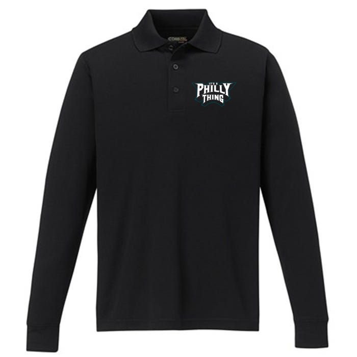 It's A Philly Thing Philadelphia Fan Performance Long Sleeve Polo