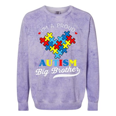 I'm A Proud Big Brother Autism Awareness Autistic Siblings Colorblast Crewneck Sweatshirt