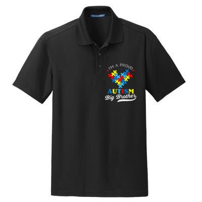 I'm A Proud Big Brother Autism Awareness Autistic Siblings Dry Zone Grid Polo