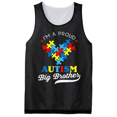 I'm A Proud Big Brother Autism Awareness Autistic Siblings Mesh Reversible Basketball Jersey Tank