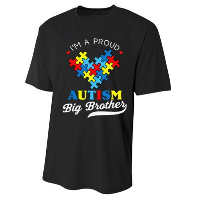 I'm A Proud Big Brother Autism Awareness Autistic Siblings Performance Sprint T-Shirt