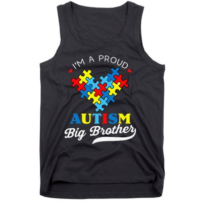 I'm A Proud Big Brother Autism Awareness Autistic Siblings Tank Top