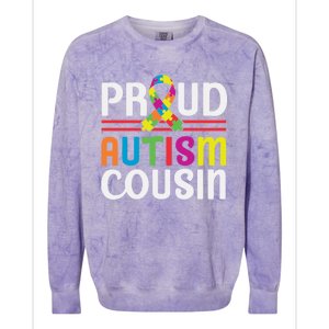 I'm A Proud Autism Cousin Gift Autism Awareness Great Gift Colorblast Crewneck Sweatshirt