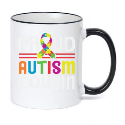 I'm A Proud Autism Cousin Gift Autism Awareness Great Gift 11oz Black Color Changing Mug