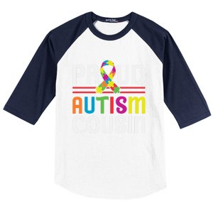 I'm A Proud Autism Cousin Gift Autism Awareness Great Gift Baseball Sleeve Shirt