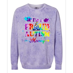 I'm A Proud Autism Mommy Tie Dye Gnome Meaningful Gift Colorblast Crewneck Sweatshirt