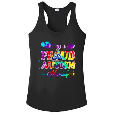 I'm A Proud Autism Mommy Tie Dye Gnome Meaningful Gift Ladies PosiCharge Competitor Racerback Tank