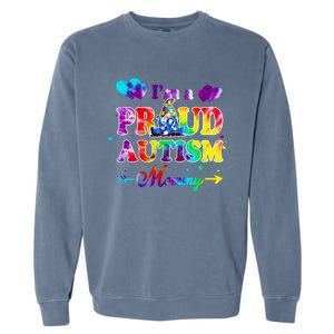 I'm A Proud Autism Mommy Tie Dye Gnome Meaningful Gift Garment-Dyed Sweatshirt