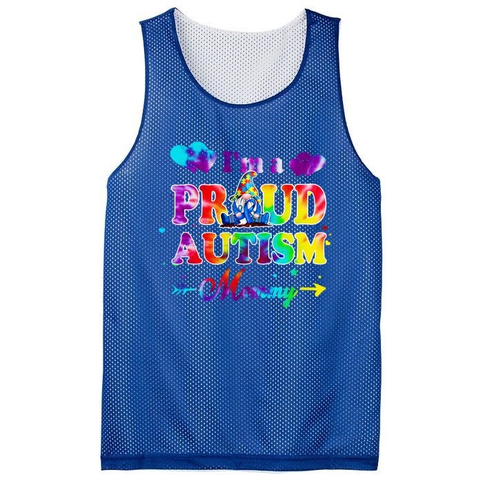 I'm A Proud Autism Mommy Tie Dye Gnome Meaningful Gift Mesh Reversible Basketball Jersey Tank