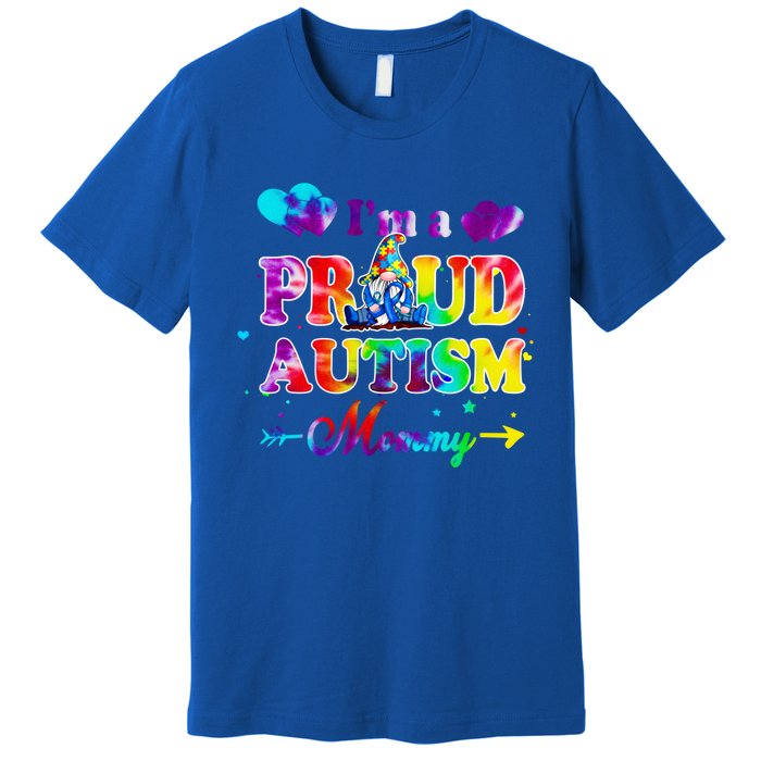 I'm A Proud Autism Mommy Tie Dye Gnome Meaningful Gift Premium T-Shirt