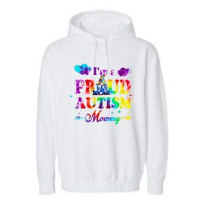 I'm A Proud Autism Mommy Tie Dye Gnome Meaningful Gift Garment-Dyed Fleece Hoodie