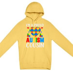 I'm A Proud Autism Cousin Autism Gift Premium Pullover Hoodie