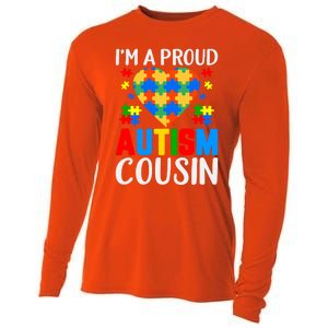 I'm A Proud Autism Cousin Autism Gift Cooling Performance Long Sleeve Crew