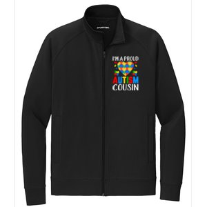 I'm A Proud Autism Cousin Autism Gift Stretch Full-Zip Cadet Jacket