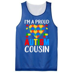 I'm A Proud Autism Cousin Autism Gift Mesh Reversible Basketball Jersey Tank