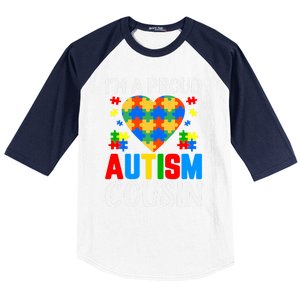 I'm A Proud Autism Cousin Autism Gift Baseball Sleeve Shirt